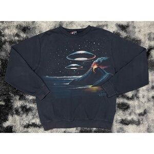 Vintage Freeway Exchange 2014 Rick Powers Alien Graphic Crewneck Sweater
